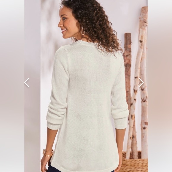 Soft Surroundings Sydney Cable Wool Blend Sweater in Black - Picture 2 of 15